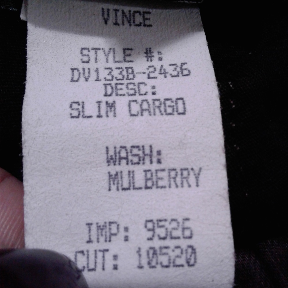 Vince Mulberry Slim Cargo Pants Size 27 - Picture 6 of 7